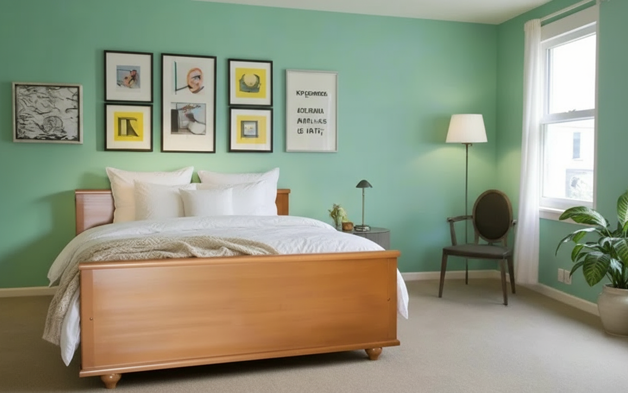 Дървено легло Савана в стилна спалня