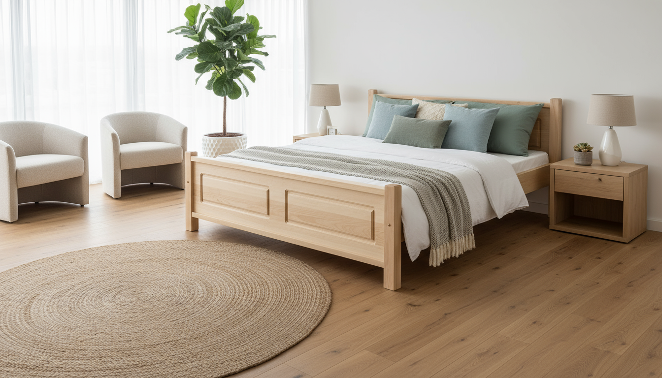 Дървено легло Тера King Size в луксозна спалня