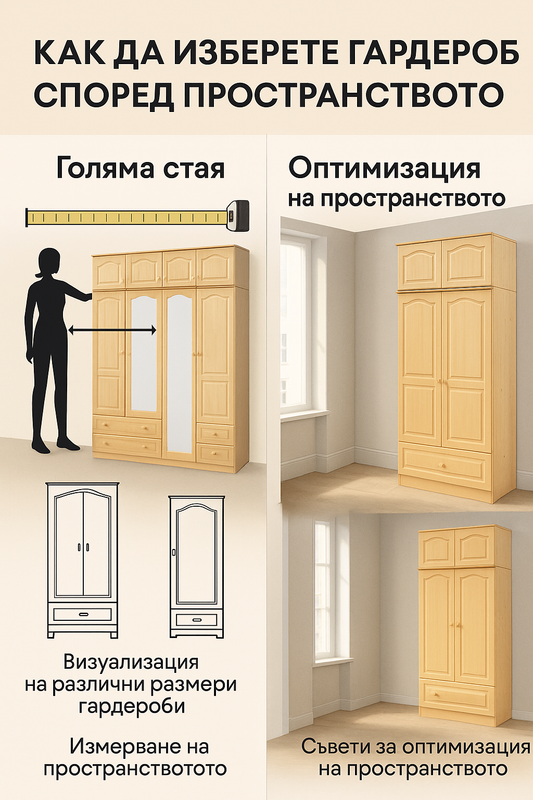 Как да изберете гардероб според пространството