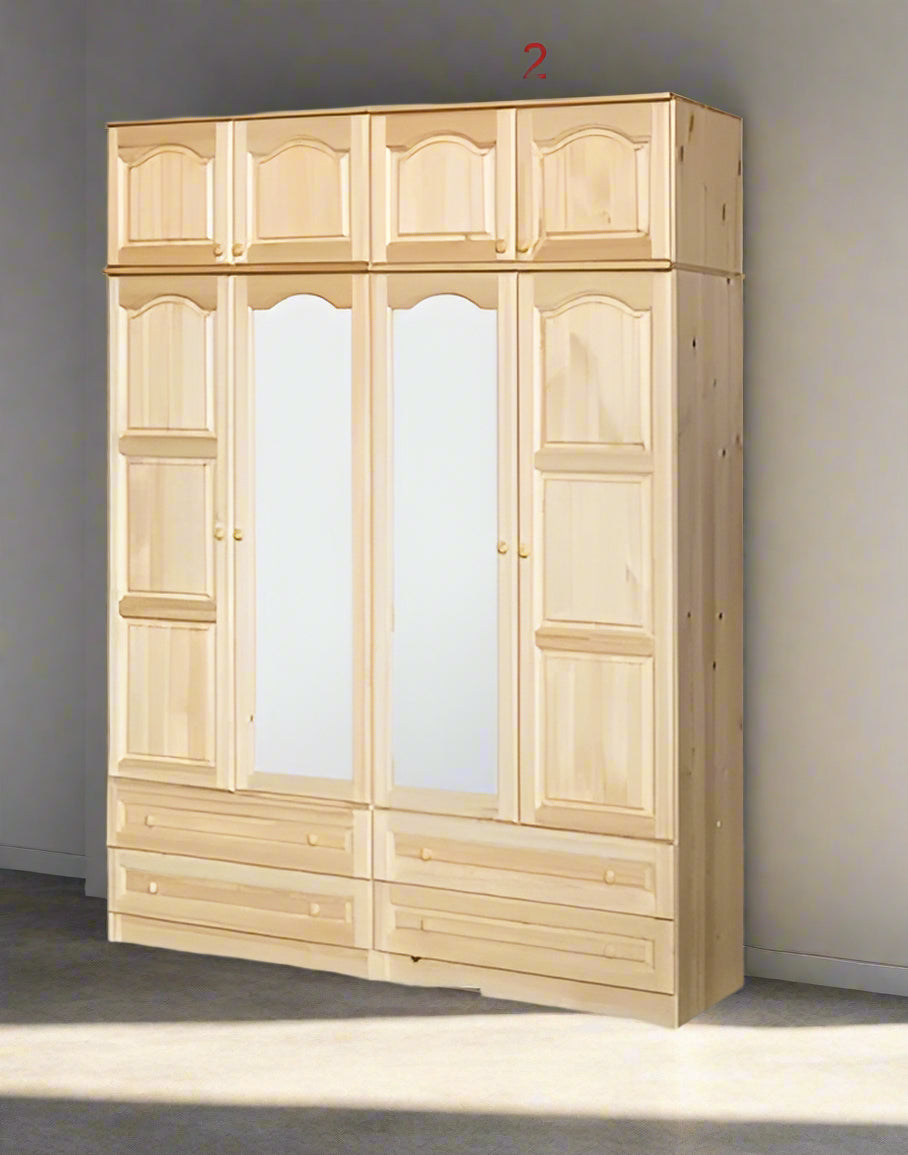 4-крилен гардероб Неро от чам