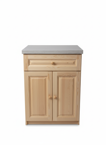 Дървен шкаф от чамово дърво 60x60x85 см с плот