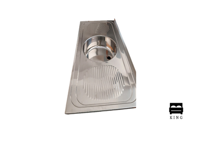 Дървена градинска мивка 120×60×85 см – чамово дърво и  българска алпака