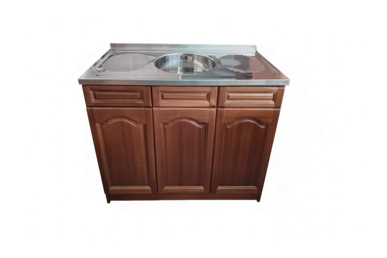 Дървена градинска мивка 120x60x85 см от чамово дърво с българска алпака