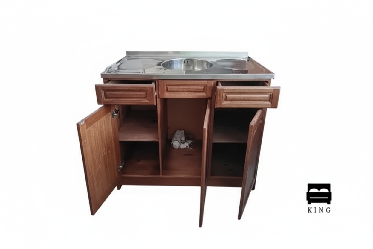 Дървена градинска мивка 120x60x85 см от чамово дърво с вътрешно пространство