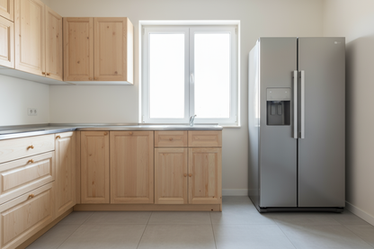 Дървена мивка с дясно корито и ляв плот 80x50 см в кухня