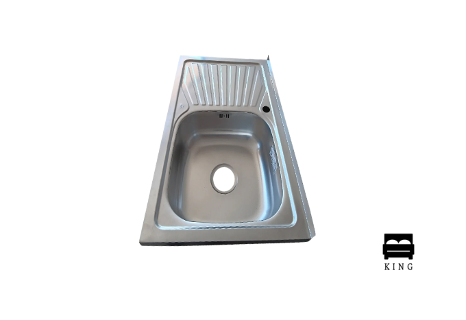 Дървена мивка с дясно корито и ляв плот – 80×50 см