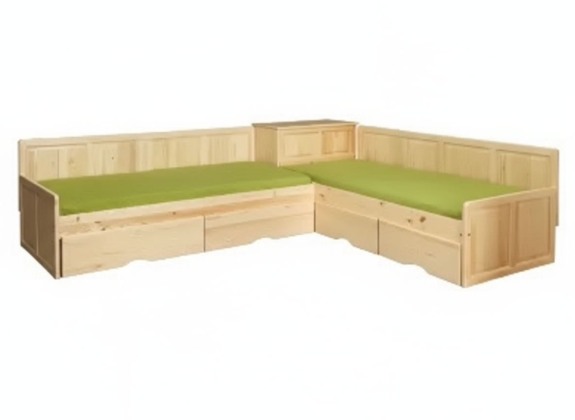 Ъглово дървено легло - втора изчистена версия